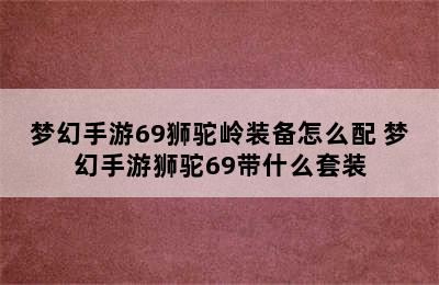 梦幻手游69狮驼岭装备怎么配 梦幻手游狮驼69带什么套装